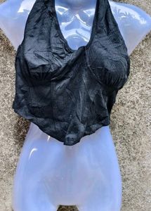 I. Black Halter Top