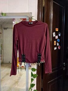 Maroon Long Sleeve Top