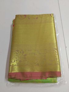 Tissue Green golden Silk Saree