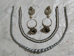 2 Pairs of Earrings and necklaces