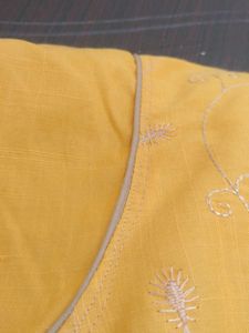 Yellow embroidery Kurta