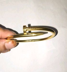 Anti Tarnish Gold Nail Bangle Bracelet