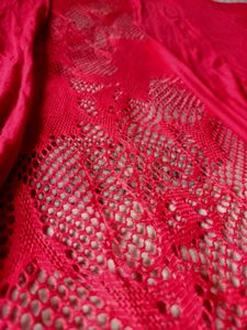 Red Crochet Cardigan