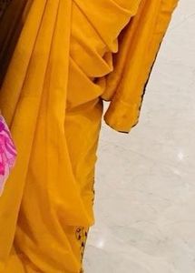 Mustard Embroidered Saree