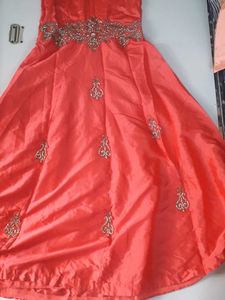 Ethnic Gowns Light Reddish Colour