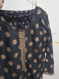Elegant Black Kurta Palazzo Set