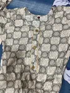 Elegant Grey Printed Kurta