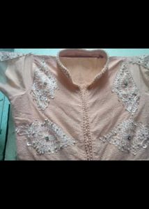 Peach Embroidered Anarkali