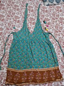 Floral Bohemian tie up dress