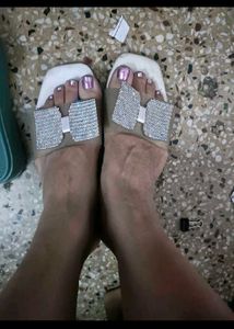 Beautiful Butterfly Sequence Slippers In 39 Size