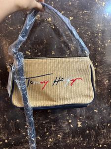 Tagged Tommy Hilfiger Natural Woven Shoulder Bag