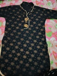 Elegant Black Printed Kurta