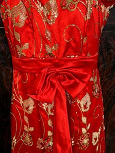 Retro Red Partywear Embellished Dress❣️
