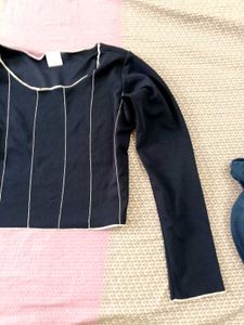 Navy Long Sleeve Top