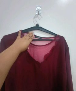 Burgundy Long Sleeve Dress