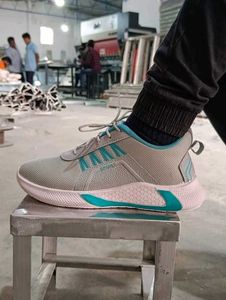 Sporty Grey & Teal Sneakers