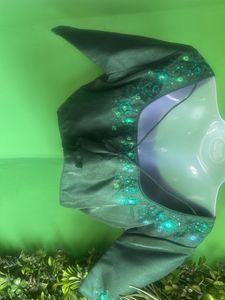 Not used Embroidered Green Blouse