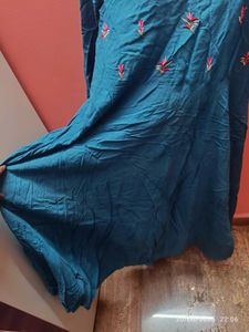 Xxl Embroidered Blue Kurta