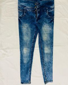 High Waist Denim Blue Jeans