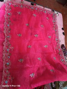 Pink Sequence Embroidered Saree