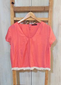 Orange Colour Cotton Top Size-38