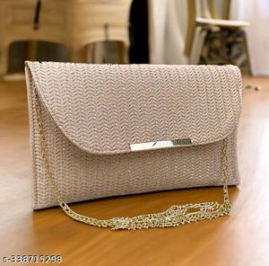 Woven Clutch with Gold Chain