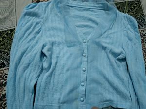 Blue Crop Sweatshirt