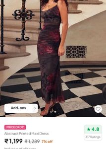 Abstract Printed Maxi Dress