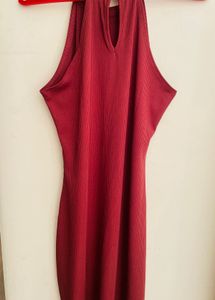 Maroon Bodycon Mini Dress