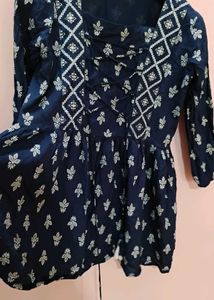 Navy Blue Printed Top