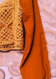 Crochet Detail Long Sleeve Crop Top