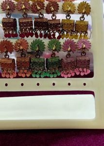 pair of 8 Assorted Peacock Design Earrings