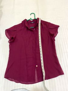 Burgundy Chiffon Top