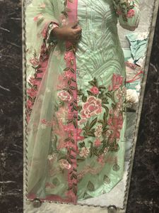 Mint Green Embroidered Kurti