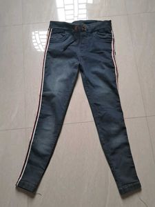 4 Items Jeans Girls' Striped Denim Joggers✨️