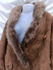 Vintage Imported Fur Collar Brown Jacket