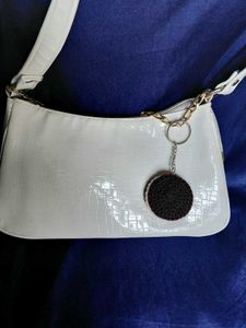 Crochet Oreo bag charm and keychain