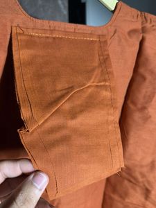 Stylish Rust Kurta with sleeves