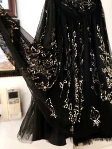 Sequin Embellished Black Skirt