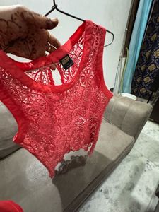 Vero Moda Coral Lace Tank Crochet Top