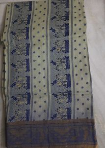 Vintage Indian Dhakai Jamdani Cotton Saree