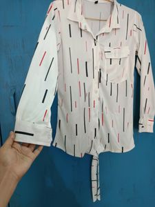 White Shirt With Knot For Women