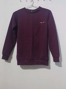 Burgundy And Sea Green Crewneck Sweater