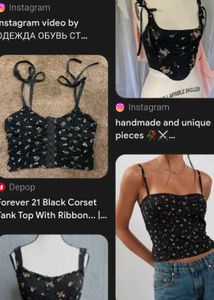 Black Corset Tank Top