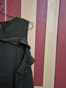 Olive Green Ruffle Dress