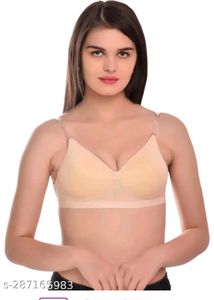 backless Transparent Padded Bra Hosiery Fabric