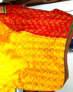 Red And Yellow This Beautiful😍 Kotta Silk Saare