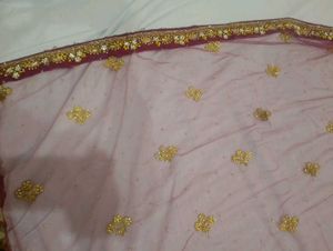 Elegant Purple Embroidered Saree with blouse