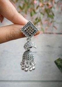 Silver Jhumka Earrings