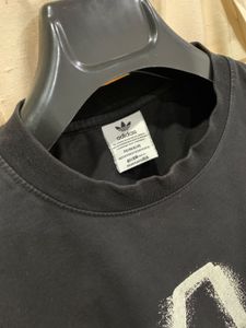 Adidas Drop Shoulder Charcoal Black Color Tshirt